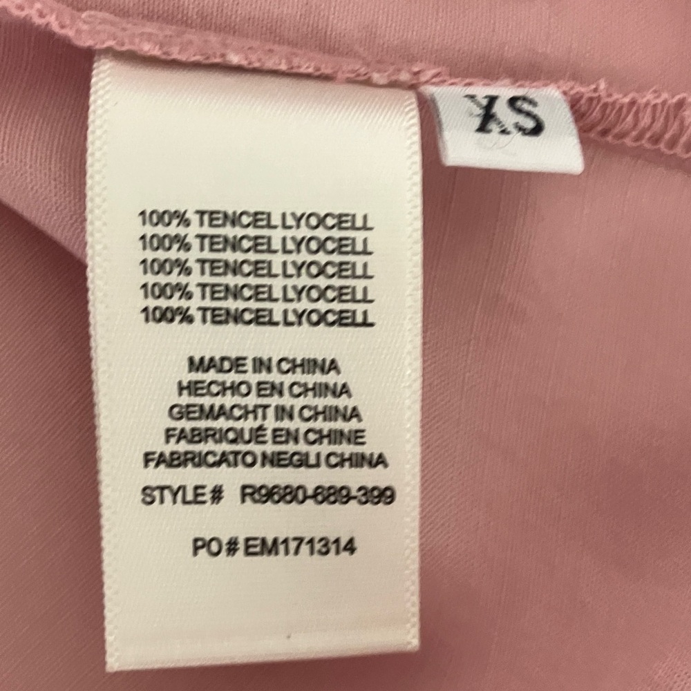 ANTHROPOLOGIE Cloth & Stone Pink Frayed Ruffle Shoulder Button Down Size XS - Picture 6 of 7